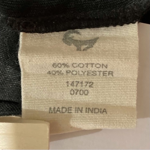 Old Khaki Black Long Sleeve Logo Tee | Lightweight Cotton Poly Blend - Picture 7 of 9